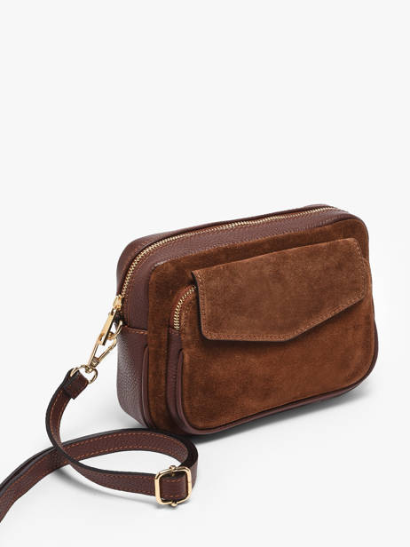 Cross Body Tas Velvet Caviar Leder Milano Bruin velvet caviar VC25067 ander zicht 2